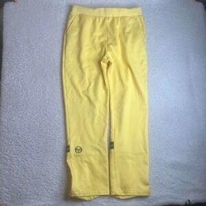 Sergio Tacchini men's yellow track pants loose fit straight xl